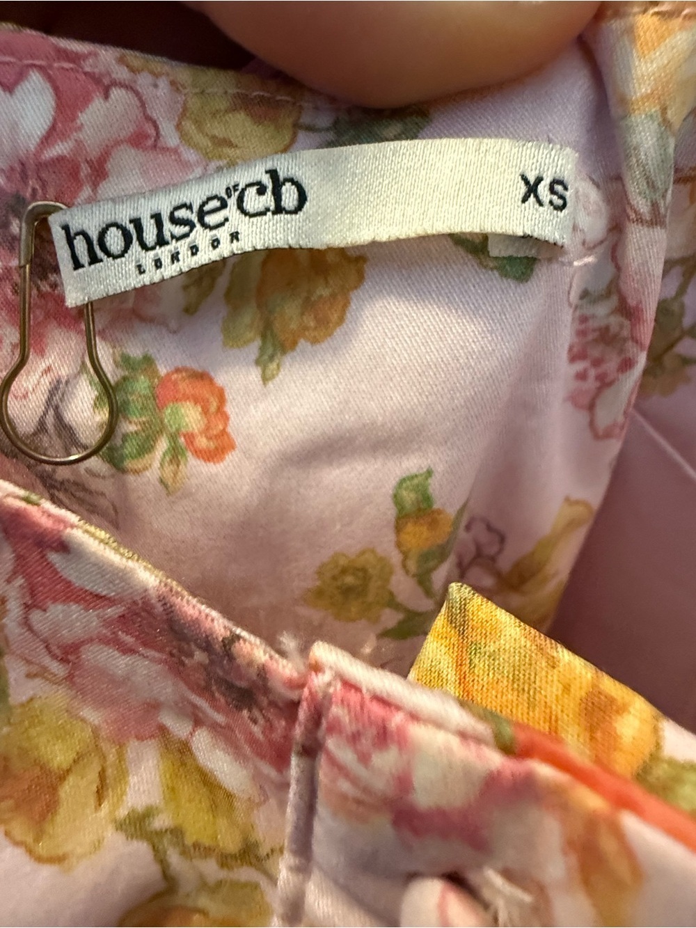 House of CB Tatiana pink print  Midi sundress with Sweetheart Neckline - Picture 7 of 7